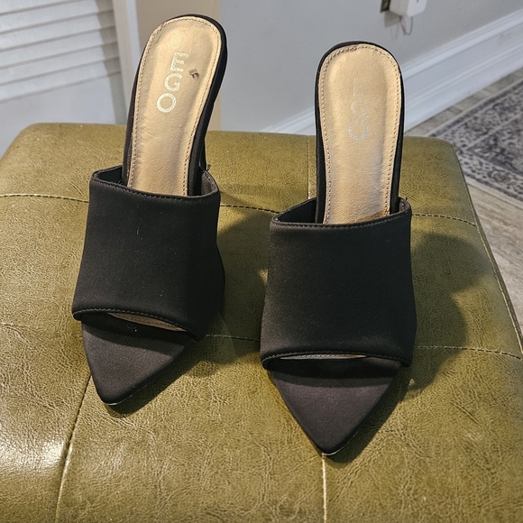 EGO Brianna pointed toe lycra Heeled mule In Black. Size 7.5 - Picture 2 of 12